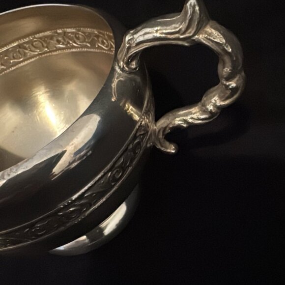 Vintage Silverplate Tea Set: Tray, Creamer, Sugar Bowl, Fork: E.P. Copper Canada - Picture 9 of 10